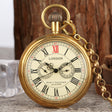 Brass Uncovered Roman Characters Five-pin Manual Manipulator Large Pocket Watch - Dazpy