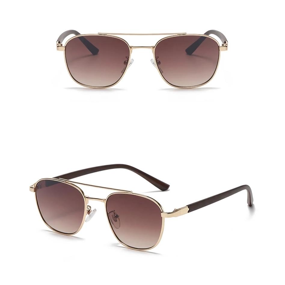 Trendy ovale Vintage-Sonnenbrille mit Holzrahmen für Damen