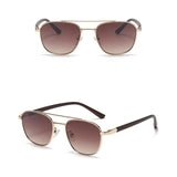 Trendy ovale Vintage-Sonnenbrille mit Holzrahmen für Damen