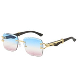 Luxury Rectangle Sunglasses with Gradient Lenses