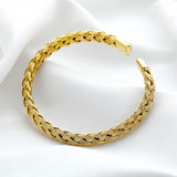 Gewebtes Charm-Armband aus Edelstahl und Gold