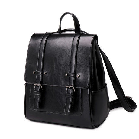 Oil Wax Leather Shoulders Versatile Single Backpack - Dazpy