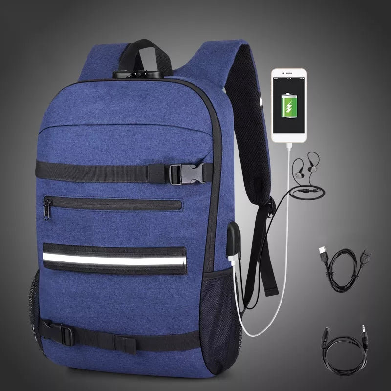 Anti-theft Combination Lock USB Charging Shoulder Bag - Dazpy