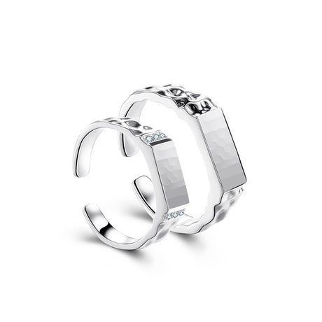 Men's And Women's Fashion All-matching Geometry Rectangle Couple Rings - Dazpy