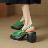 Sheepskin High-Heel Platform Sandals with Hollow-Out Design