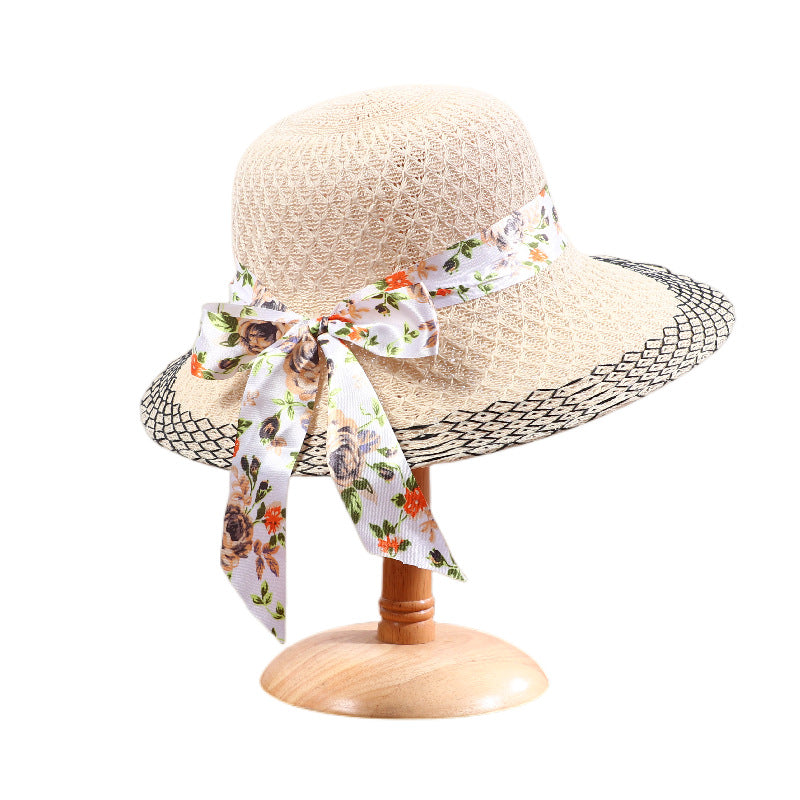 Eleganter Sonnenhut mit Blumenband