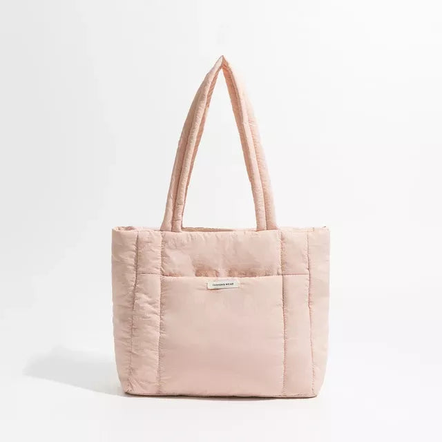 Bolso tote acolchado de algodón hinchado