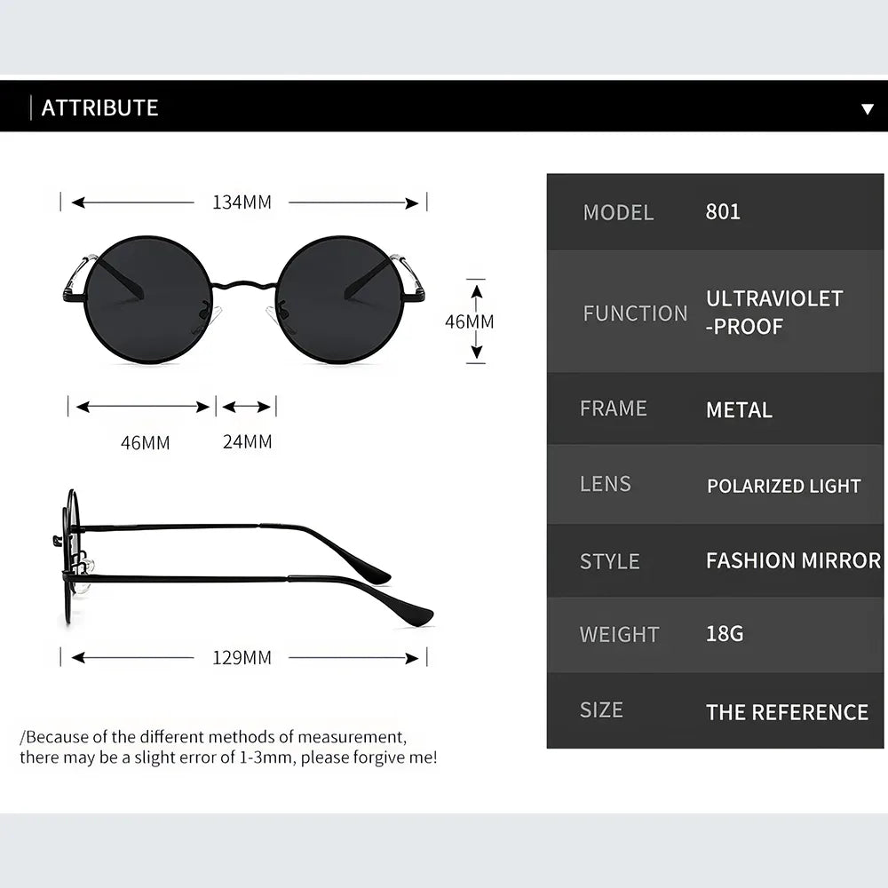 Runde polarisierte Designer-Sonnenbrille