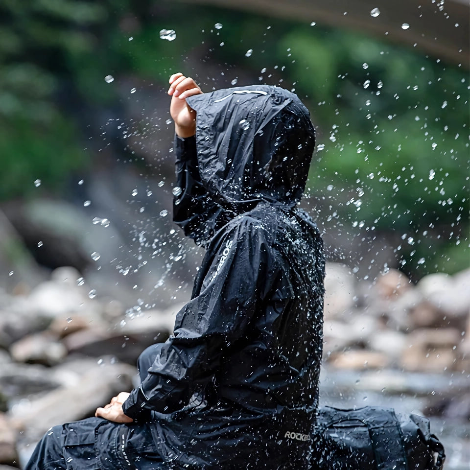 Chaqueta de ciclismo impermeable para hombre: cortavientos transpirable, reflectante y con capucha para deportes al aire libre