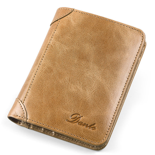 Men's Leather RFID Anti-theft Brush Retro Wallet - Dazpy