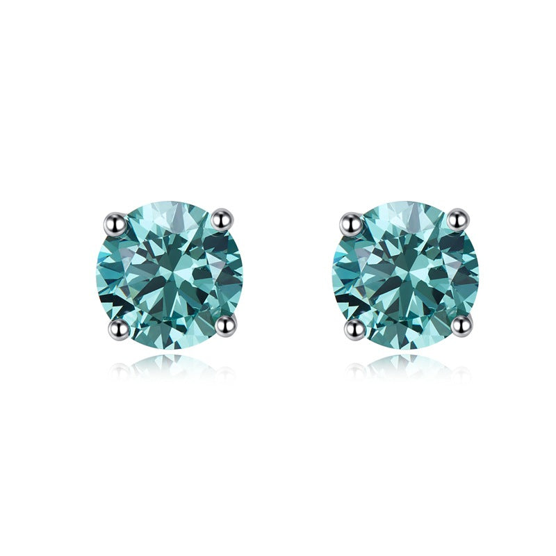 Fashion Earrings 925 Silver High Carbon Diamond - Dazpy