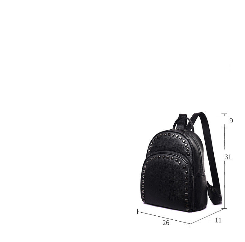 Women's Fashion Leather Casual All-match Backpack - Dazpy