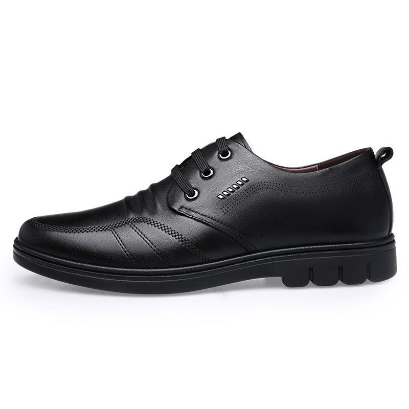 Men's Business Casual Leather Shoes With Breathable Laces - Dazpy