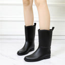 Women's Rain Boots Mid-Tube Water Shoes Overshoes