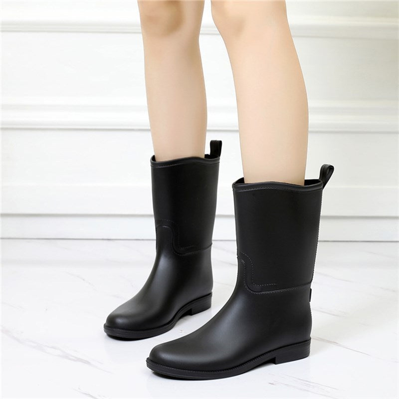 Women's Rain Boots Mid-Tube Water Shoes Overshoes - Dazpy