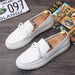 Korean Version Of Low-top Leather Loafers Casual Lazy Shoes With One Pedal - Dazpy