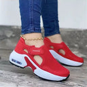 Women's Flat-Soled Thick-Soled Velcro Flying Knit Shoes