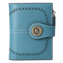 Wallet Women's Short Oil Wax Leather Zipper Card Holder