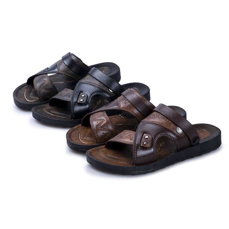 Men's Casual Beach Shoes Dual-use Non-slip Sandals And Slippers - Dazpy