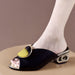 New Thick And Low Heel Fish Mouth Sandals And Slippers - Dazpy