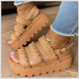 Buckled Platform Chain Slip-toe Sandals - Dazpy