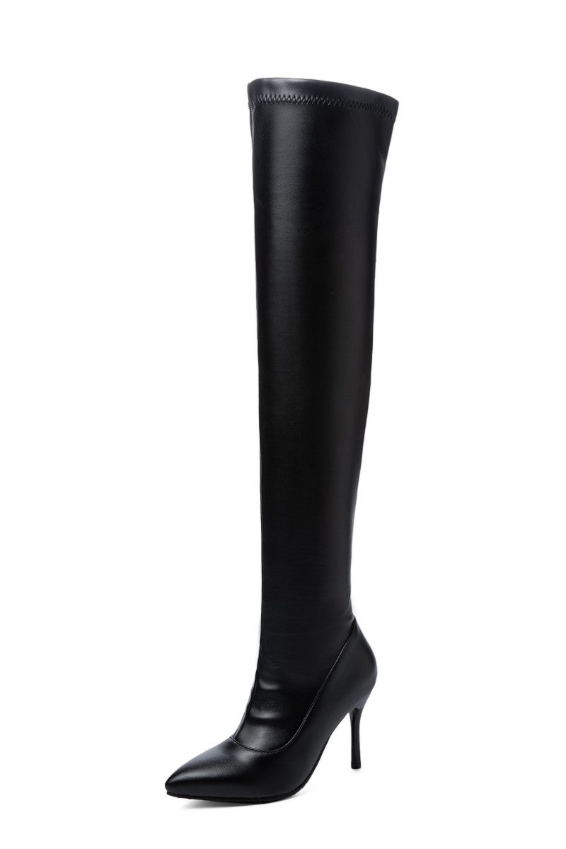 High Boots Women Stiletto High Heel Side Zipper Stretch - Dazpy