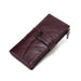 Oil Wax Leather Double Zipper Coin Purse Women's Long Clutch - Dazpy