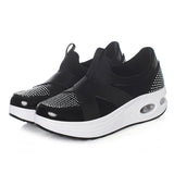 Air Cushion Rocking Shoes Women's Smooth Surface Increase Leisure Travel Running - Dazpy