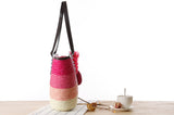 Korean Straw Plaited Son And Mother Beach Shoulder Bag - Dazpy