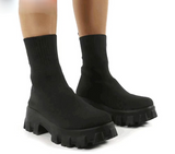 Mid-heel European And American Mid-tube Boots Set Foot Large Size Boots - Dazpy