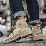 Men's Simple Men's Thick-soled Spring And Autumn Canvas Men's Shoes - Dazpy