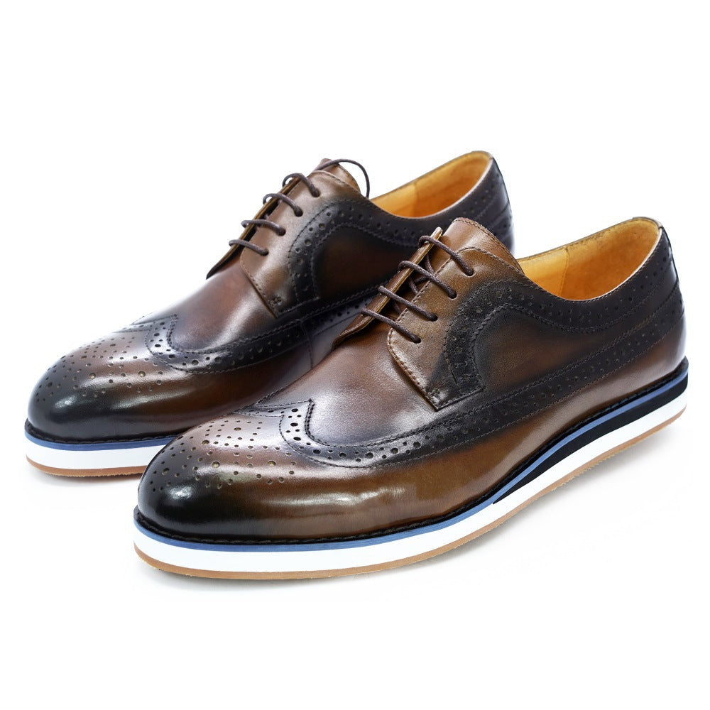 European And American Casual Business Flat Leather Shoes Leather Men's Shoes - Dazpy