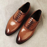 Handmade Oxford Shoes Men's Large Size Groom Wedding Shoes - Dazpy