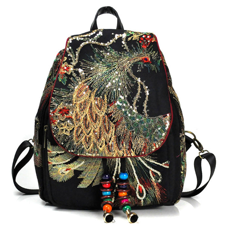 New female bag peacock embroidered bag - Dazpy