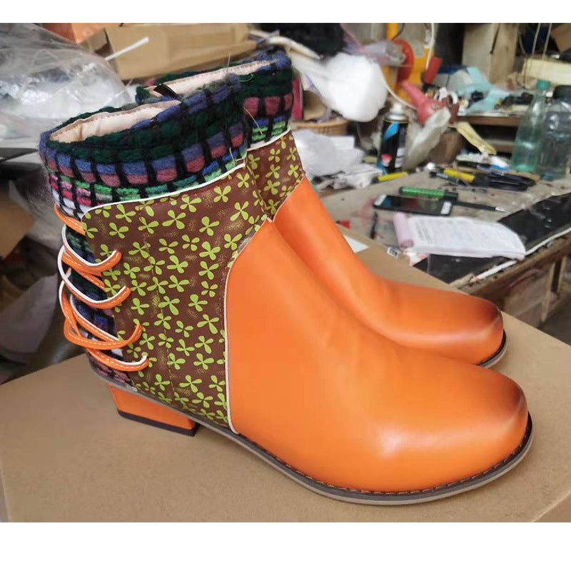 Handmade ethnic short boots - Dazpy