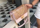 Women's Tote Bag Fashion Sequined Small Square Lady PU Fashion Hand bag - Dazpy