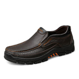 Middle-aged and elderly men's soft leather dad shoes - Dazpy