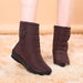 Women's flat-bottomed plus size warm snow boots - Dazpy