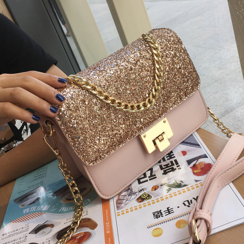 Women's Tote Bag Fashion Sequined Small Square Lady PU Fashion Hand bag - Dazpy