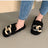 Slippers with flat bottom and round head