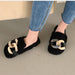 Slippers with flat bottom and round head - Dazpy