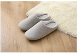 Men's Cotton Black autumn season Home Furnishing East indoor household warm slippers Muji soft bottom good anti-skid slippers - Dazpy