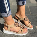College style flat bottomed flower sandals