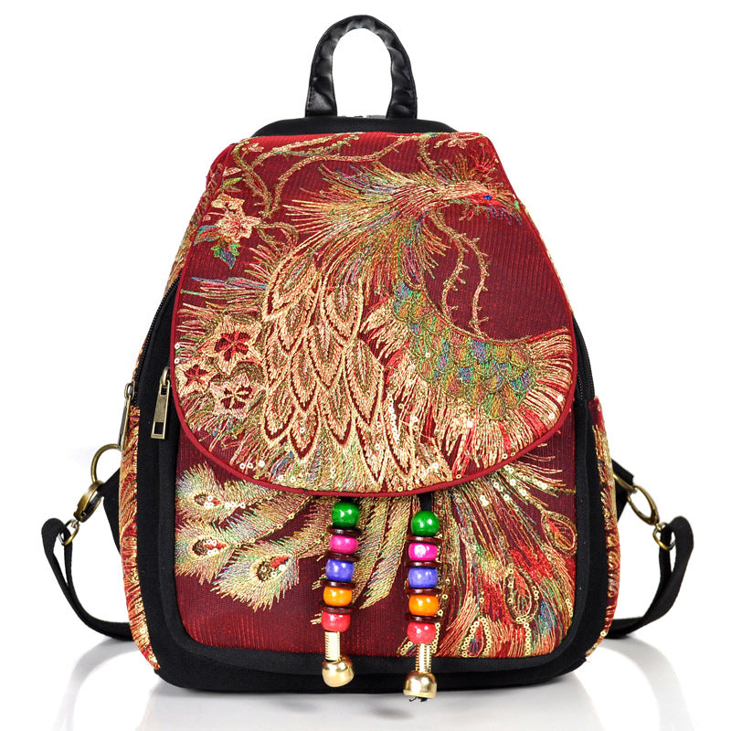 New female bag peacock embroidered bag - Dazpy