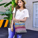 Vintage canvas stitching shoulder bag - Dazpy