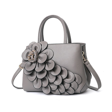 PU leather flower portable shoulder bag - Dazpy