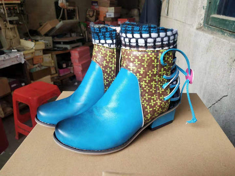 Handmade ethnic short boots - Dazpy