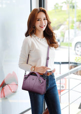 Soft Leather Sheepskin Middle-aged Lady's Small Square Bag - Dazpy