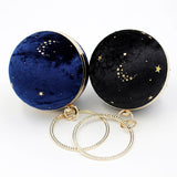 Women's Suede Dinner starry sky Round Bag - Dazpy