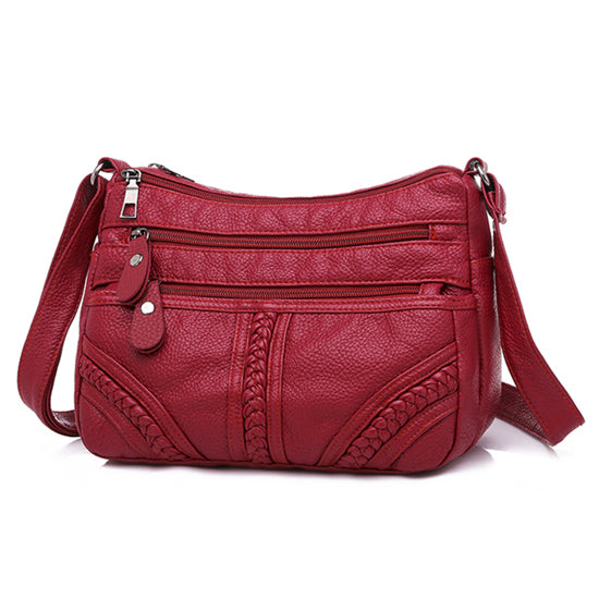 Fashion Women Soft Leather Shoulder Bag - Dazpy